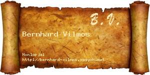 Bernhard Vilmos névjegykártya
